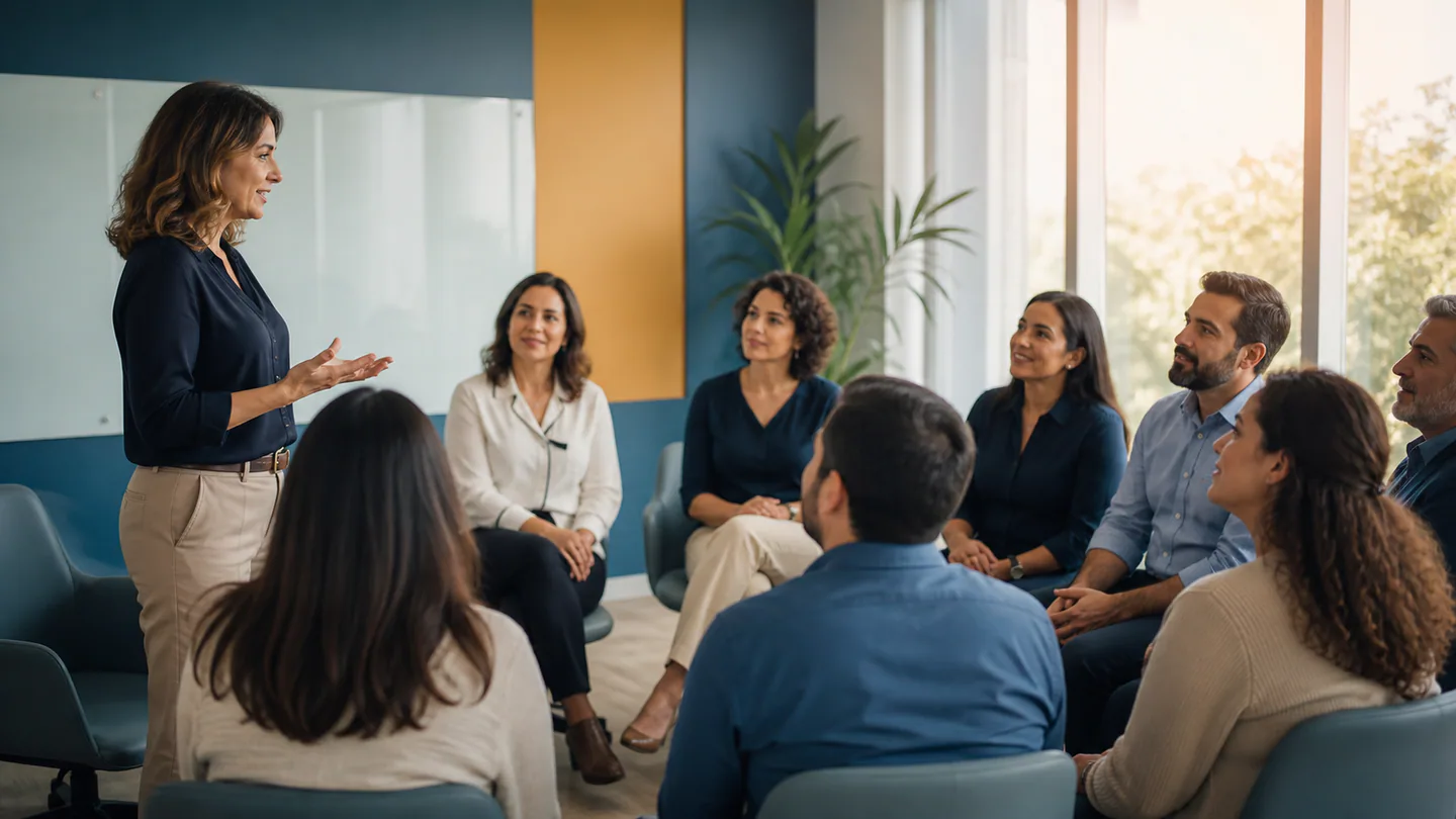 Cena que representa inteligência emocional no trabalho: práticas para liderar com mais clareza